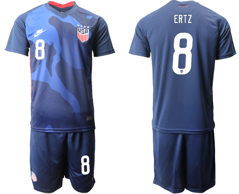 Men 2020-2021 Season National team United States away blue #8 Soccer Jersey->united states jersey->Soccer Country Jersey